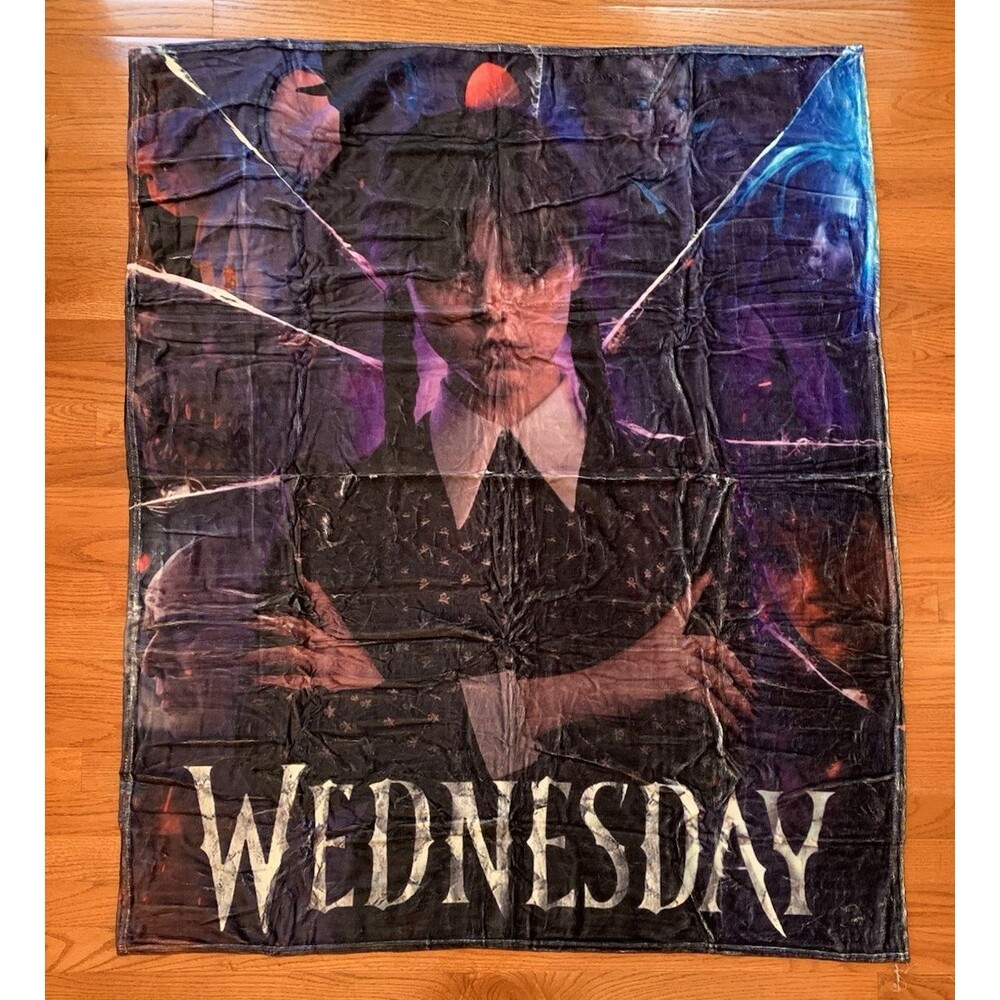Wednesday The Addams Family Throw Blanket Creepy Cooky Spooky TV Film Comedy